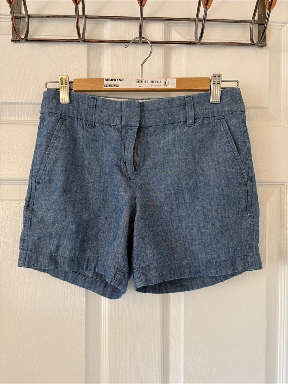 J. Crew Denim-Style Chambray Shorts in Light Blue